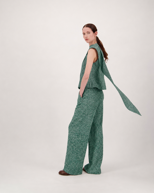 Trousers LISA - green herringbone