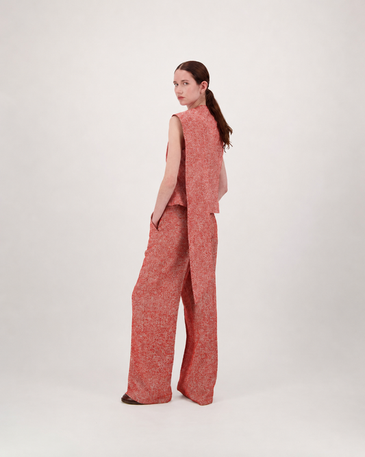 Waistcoat GISHA - red herringbone