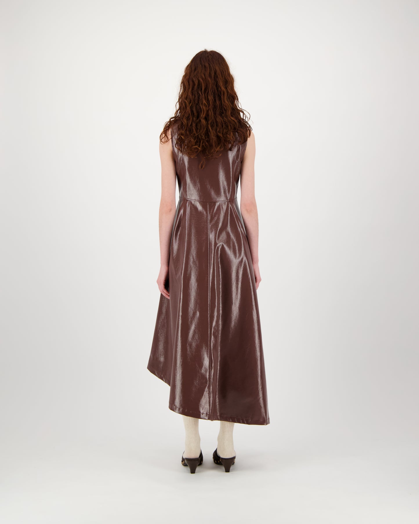 Dress LYDIAN - brown laqué