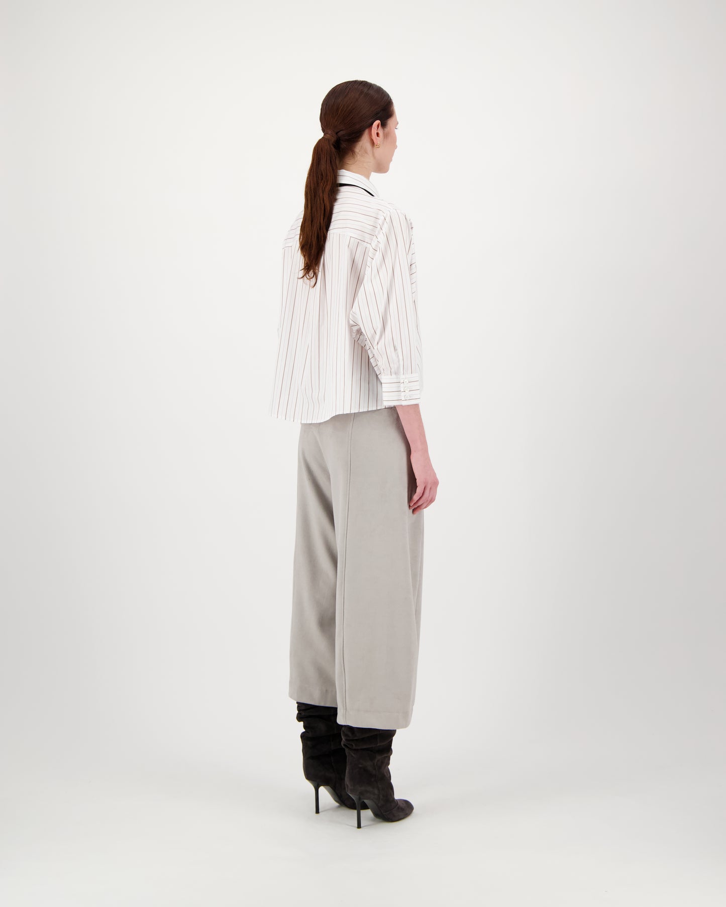 Blouse ANNA - striped brown/camel
