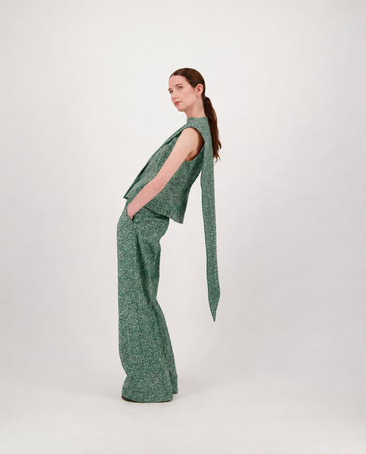 Trousers LISA - green herringbone