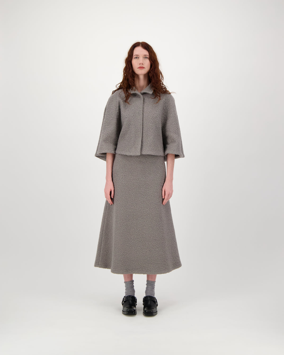 Skirt SKIA - grey bouclé