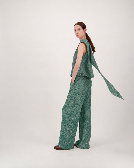 Waistcoat GISHA - green herringbone