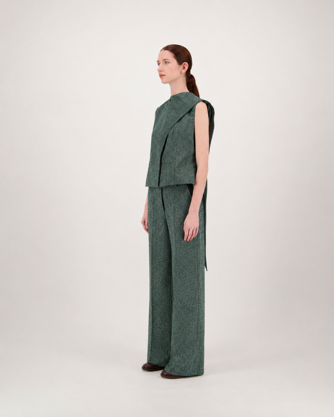 Waistcoat GISHA - green herringbone