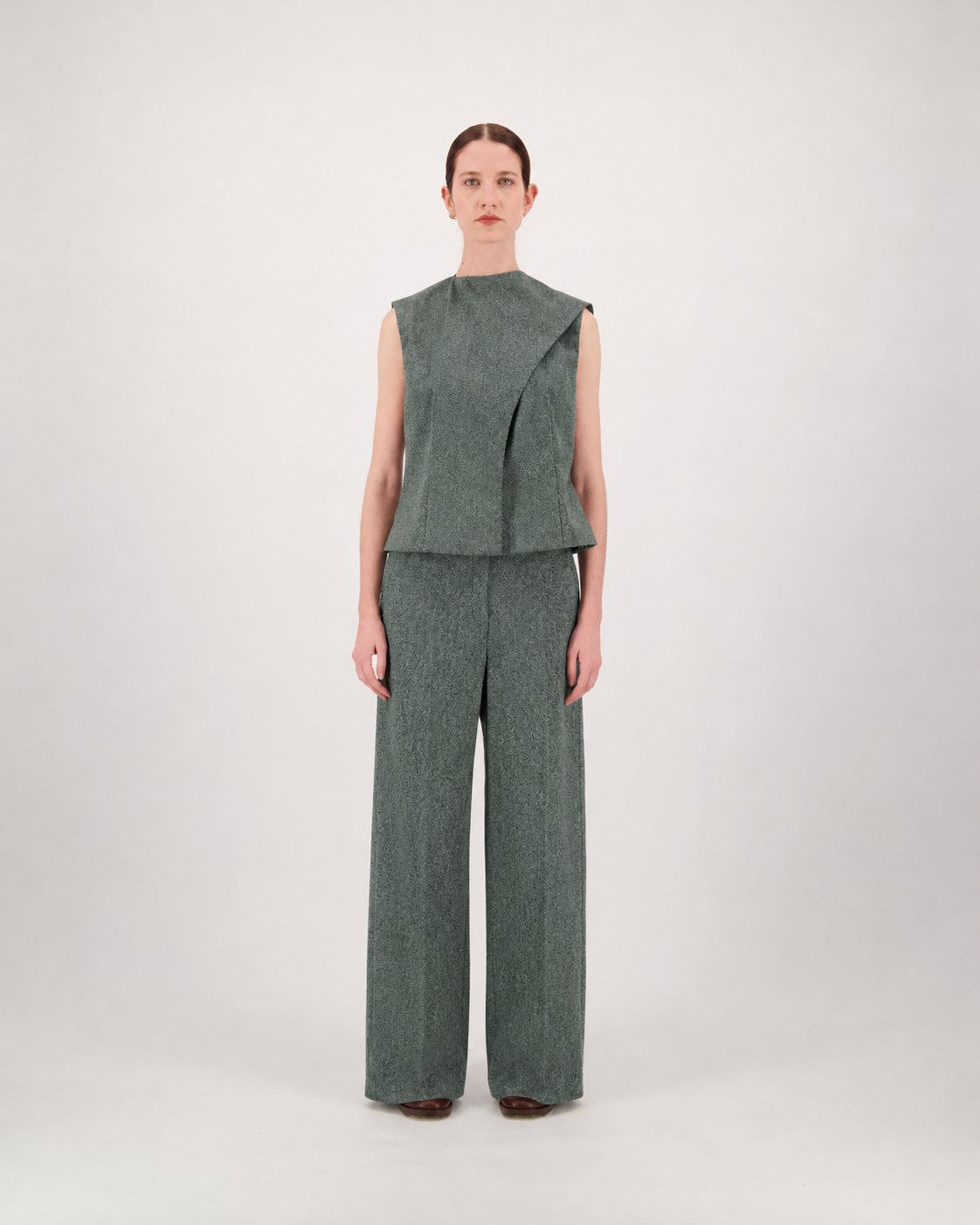 Trousers LISA - green herringbone