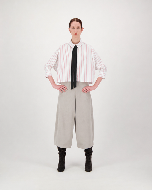 Blouse ANNA - striped red/grey