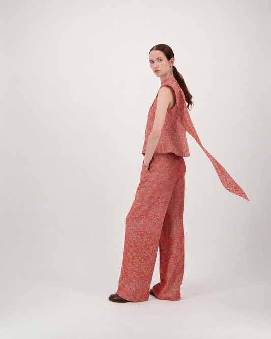 Waistcoat GISHA - red herringbone