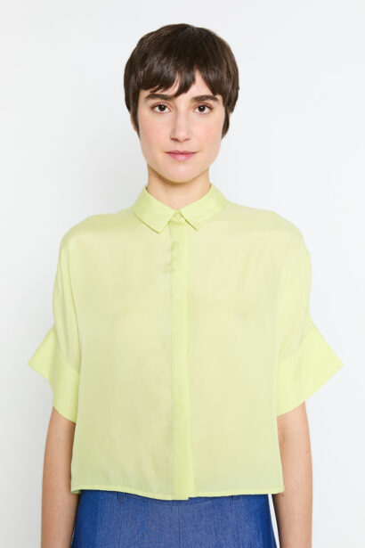 Armena blouse - lime silk cupro