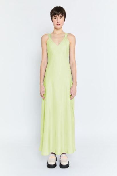 Aiki dress - lime silk cupro
